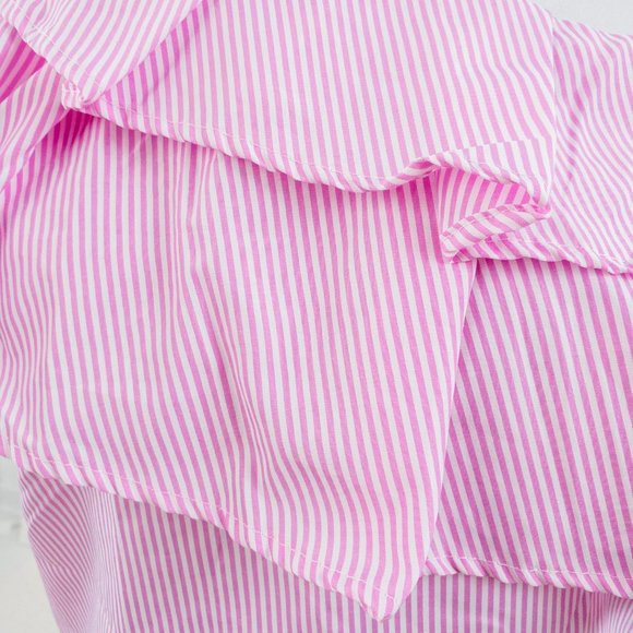 ASOS XL One Shoulder Ruffle Blouse Top Pink - Picture 2 of 7